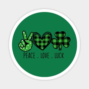 PEACE LOVE LUCK Magnet